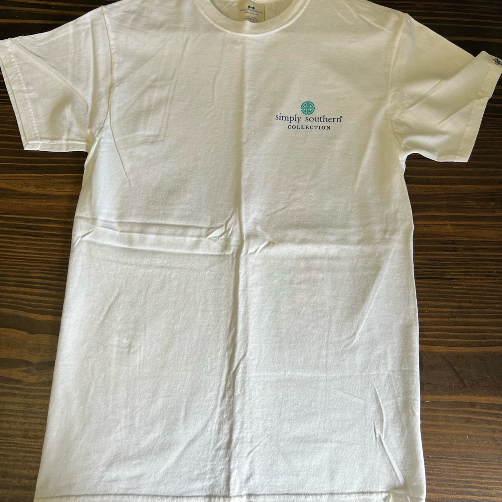 Simply Southern White T-Shirt with Green Logo